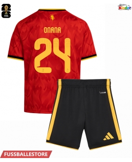 Günstige Belgien Amadou Onana #24 Heimtrikotsatz Kinder WM 2026 Kurzarm (+ Kurze Hosen)